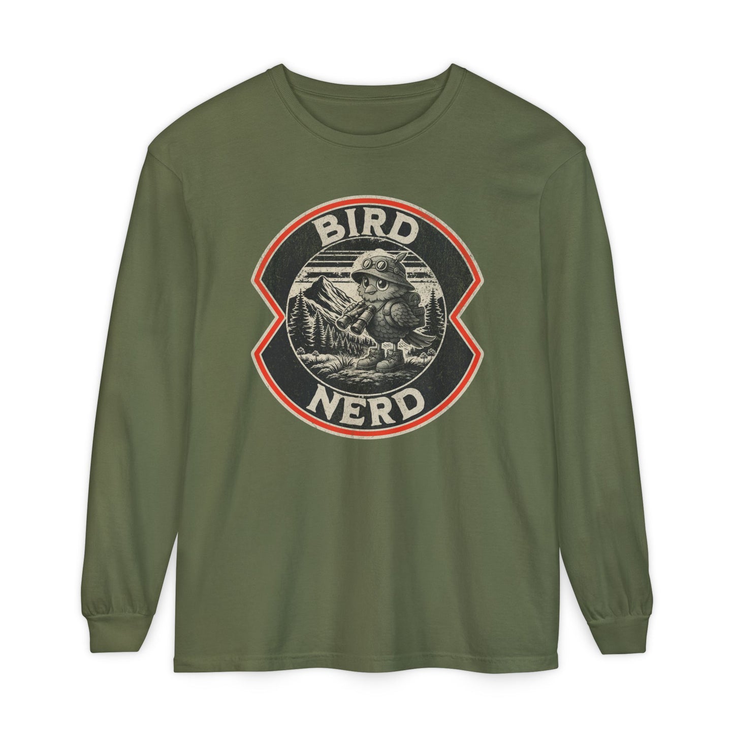 Bird Nerd Retro Long Sleeve Tee