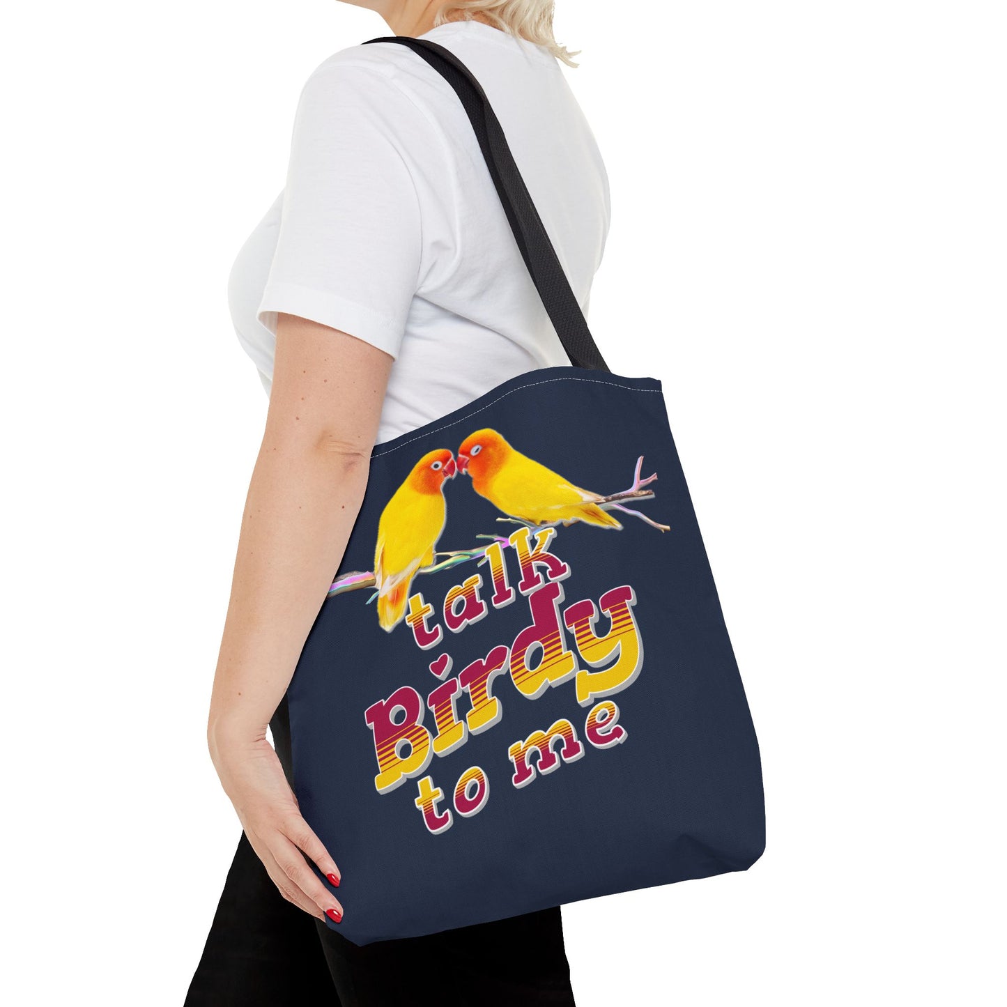 The Nerdy Birder Cute "Talk Birdy To Me" Tote Bag