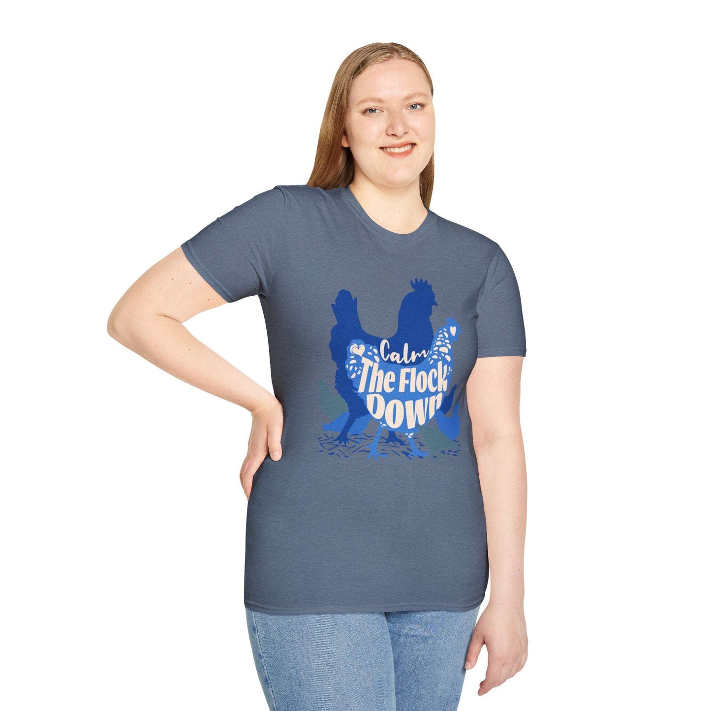 Calm The Flock Down Unisex Softstyle T-Shirt - Retro Vibe Tee for Casual Wear