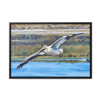 Framed Pelican Canvas Art | Nature Wall Decor