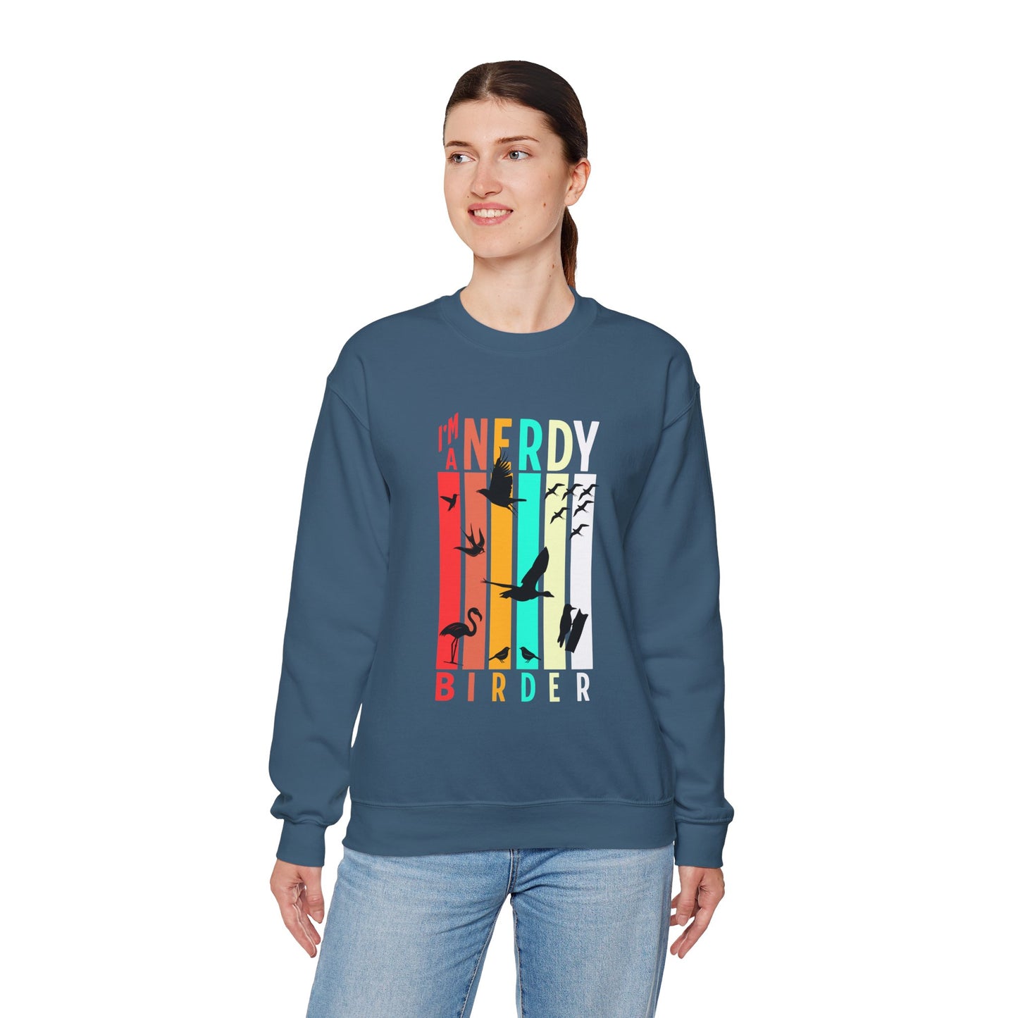I'm A Nerdy Birder Unisex Heavy Blend Crewneck