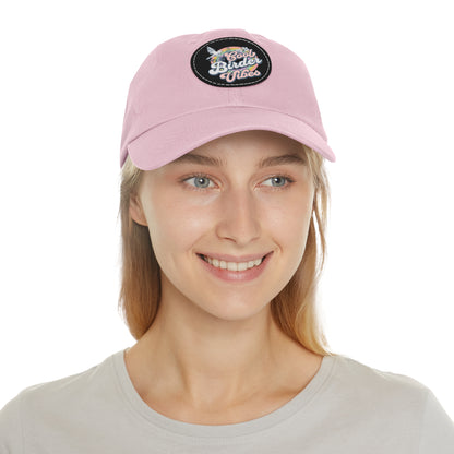 The Nerdy Birder - "Cool Birder Vibes" Dad Hat, Leather Patch Cap, Perfect Gift for Dads, Nature Lovers, Casual Style Cap, Summer Accessories