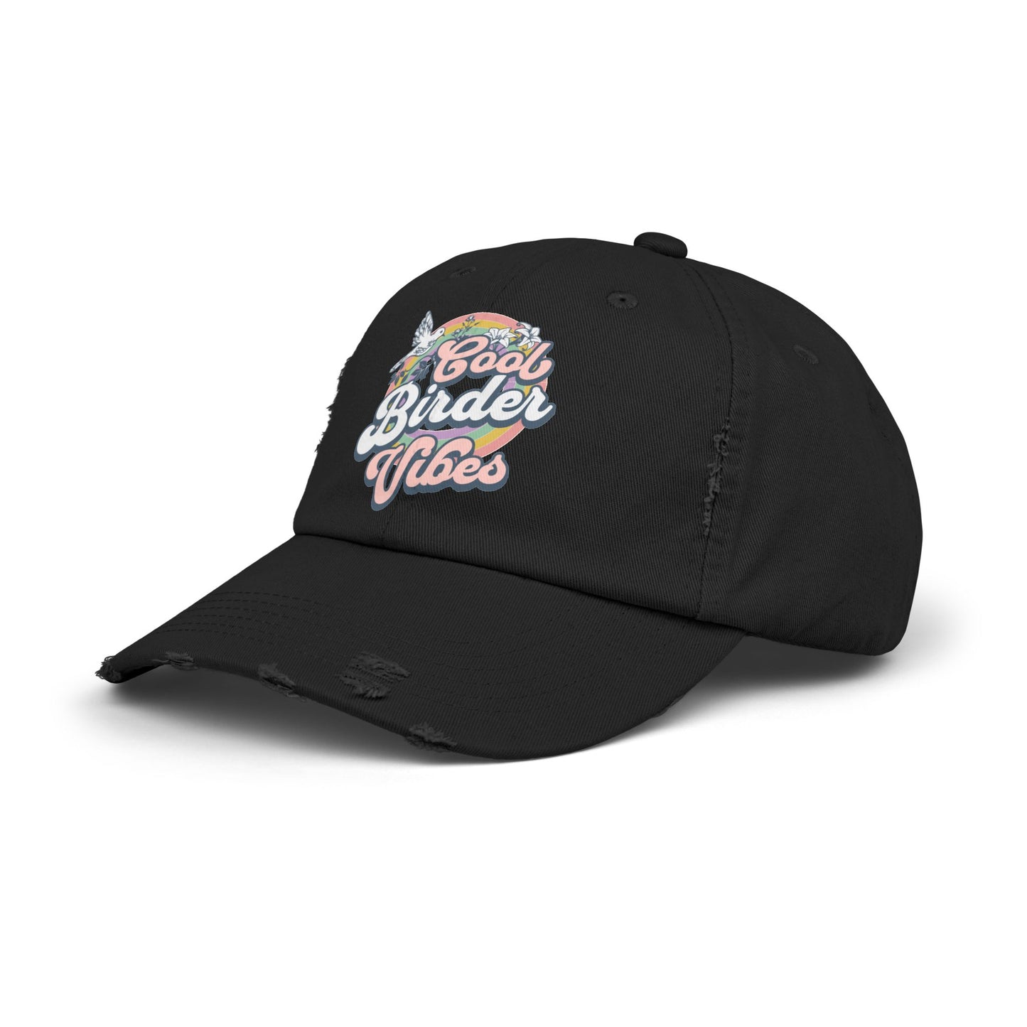 The Nerdy Birder Cool Birder Vibes Vintage Style Hat - Unisex Distressed Cap