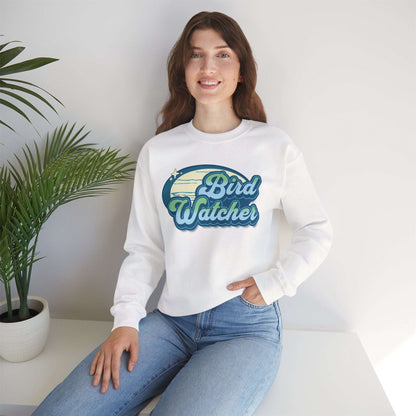 Bird Watcher Teal Graphic Unisex Crewneck Sweatshirt