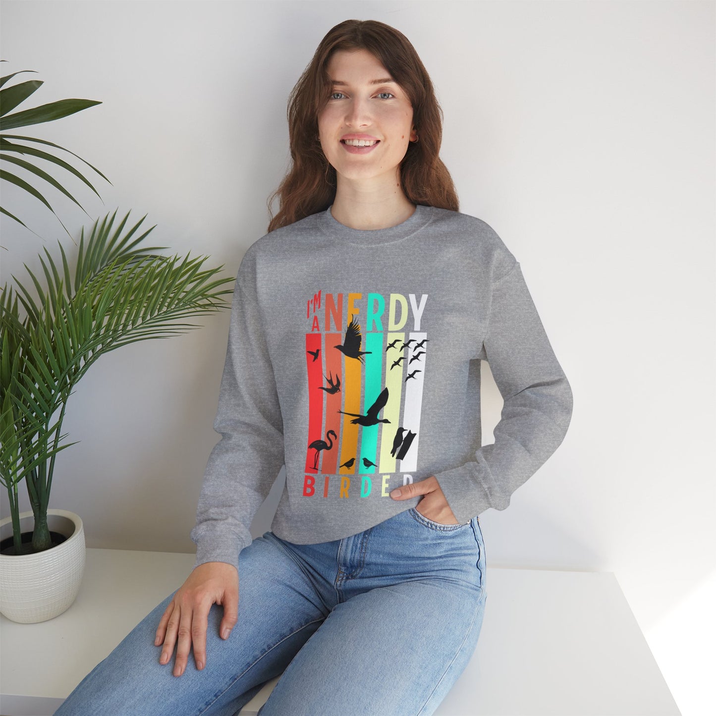 I'm A Nerdy Birder Unisex Heavy Blend Crewneck