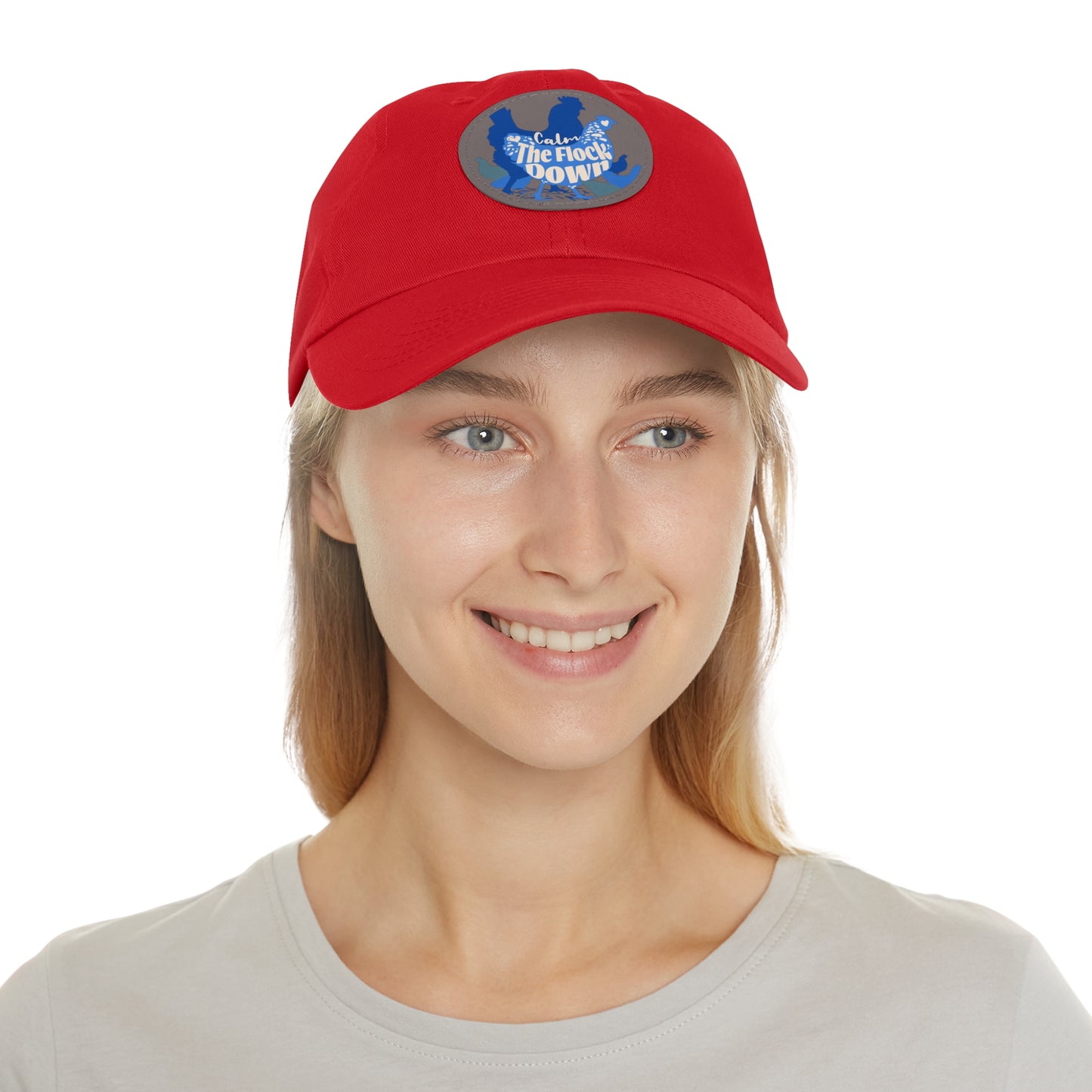 The Nerdy Birder - "Calm The Flock Down" Dad Hat, Leather Patch Cap, Perfect Gift for Dads, Nature Lovers, Casual Style Cap, Summer Accessories