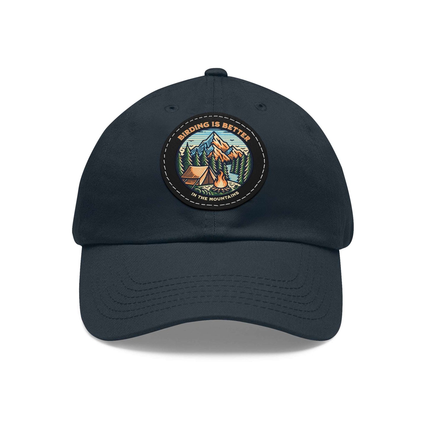 The Nerdy Birder - "Birding is Better in the Mountains" Dad Hat, Leather Patch Cap, Perfect Gift for Dads, Nature Lovers, Casual Style Cap, Summer Accessories