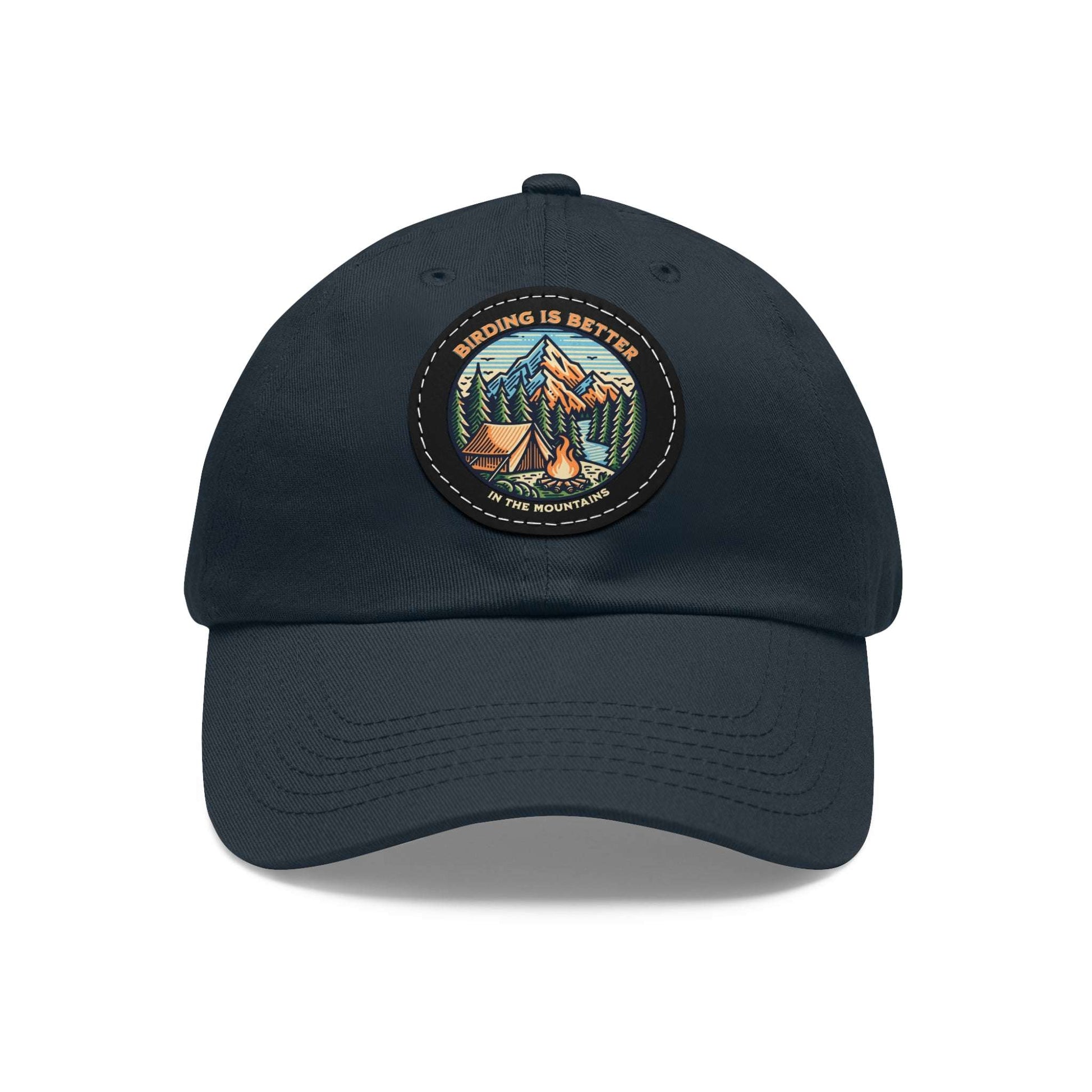 The Nerdy Birder - "Birding is Better in the Mountains" Dad Hat, Leather Patch Cap, Perfect Gift for Dads, Nature Lovers, Casual Style Cap, Summer Accessories