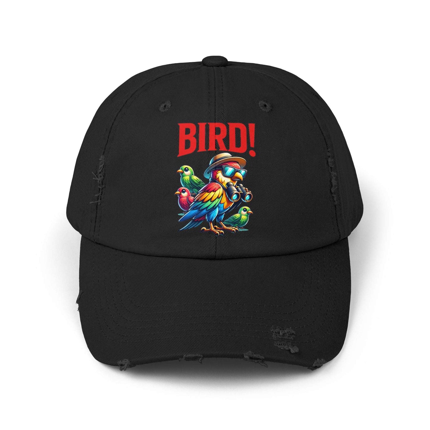 The Nerdy Birder BIRD! Vintage Style Hat - Unisex Distressed Cap