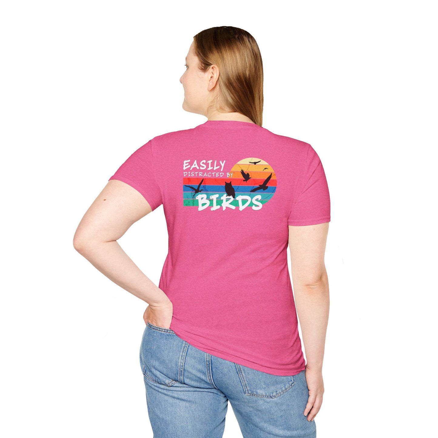 Easily Distracted by Birds – Sunset Back Graphic T-Shirt