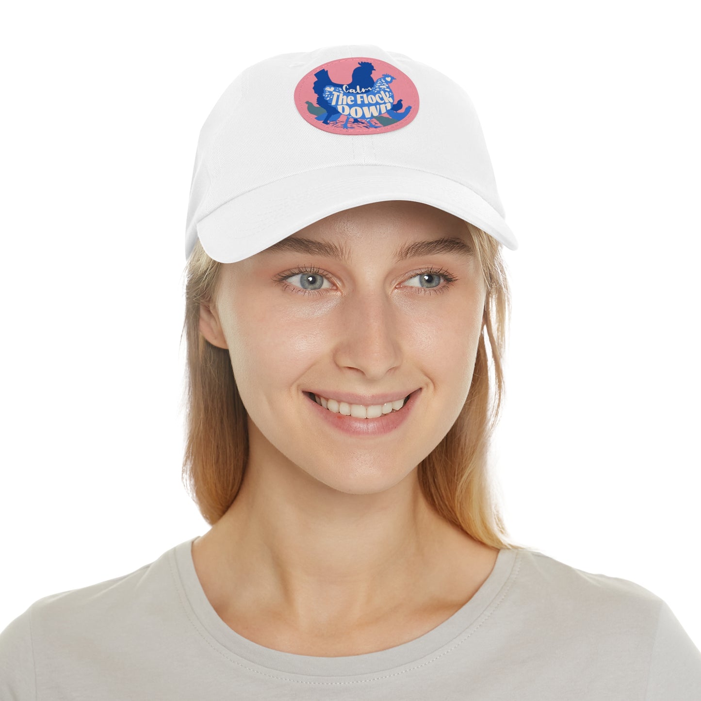 The Nerdy Birder - "Calm The Flock Down" Dad Hat, Leather Patch Cap, Perfect Gift for Dads, Nature Lovers, Casual Style Cap, Summer Accessories
