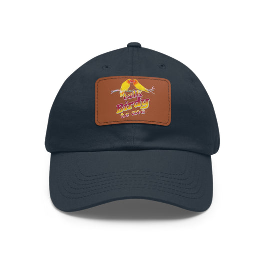 The Nerdy Birder Talk Birdy To Me Dad Hat with Leather Patch Stylish Outdoor Cap