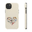 Bird Heart Tough Phone Cases - Cute Wildlife Design, Gift for Nature Enthusiasts, Durable Cases for Birdwatching
