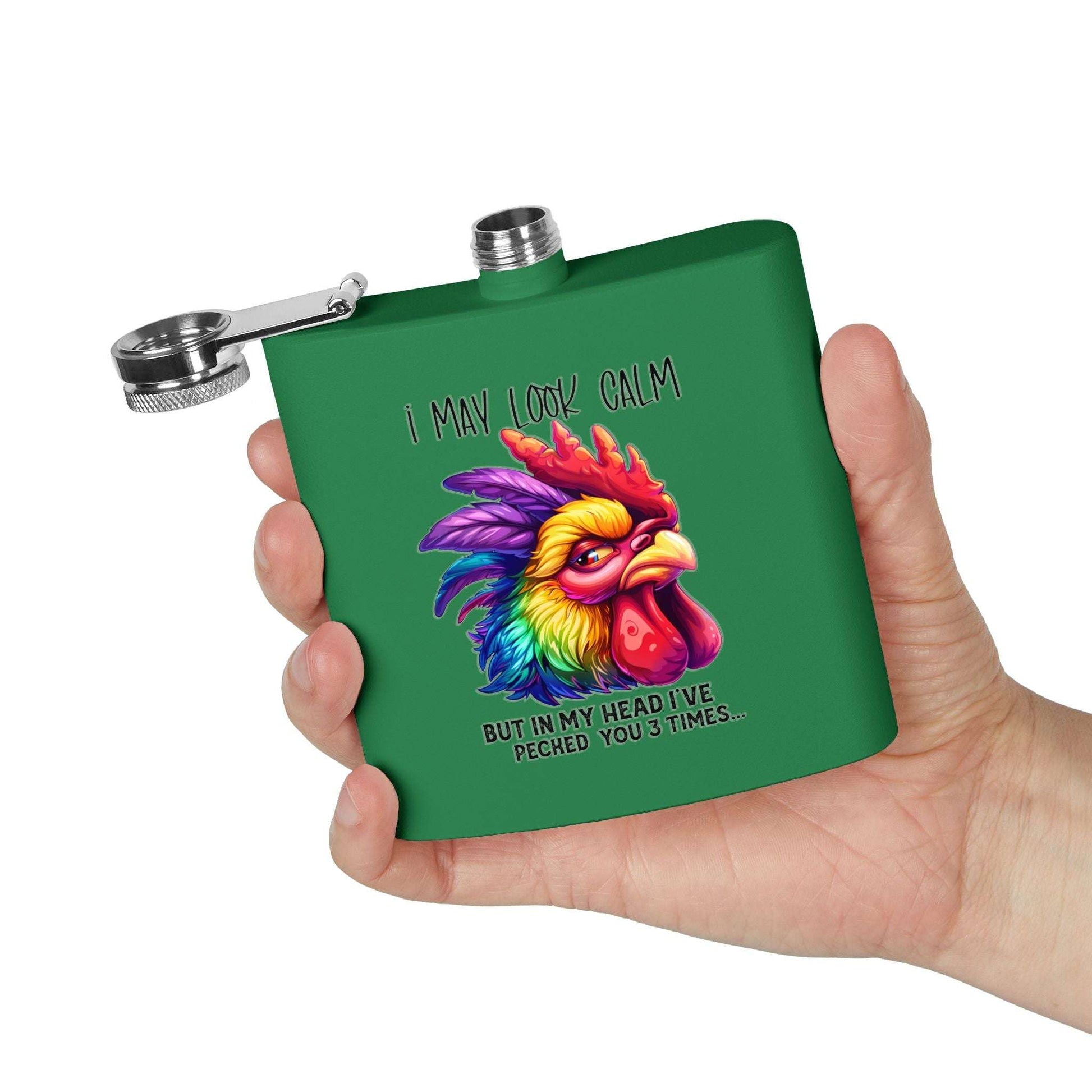 I May Look Calm Stainless Steel Flask - 6oz