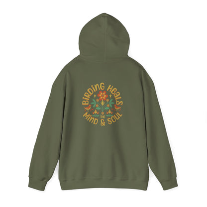 Birding Heals the Mind and Soul Back Design Unisex Hoodie - Cozy Sweatshirt for Nature Lovers