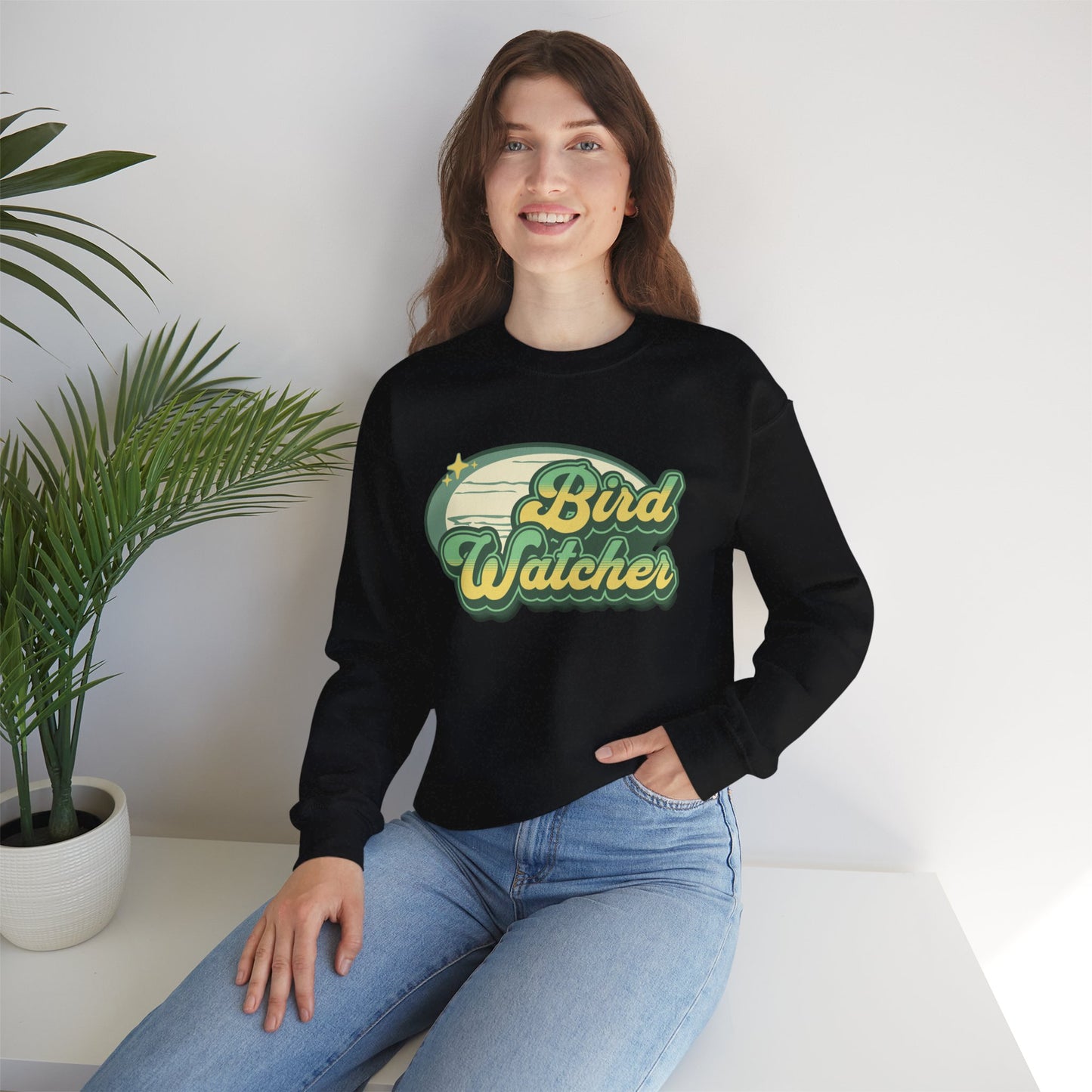 Bird Watcher Graphic Unisex Crewneck Sweatshirt