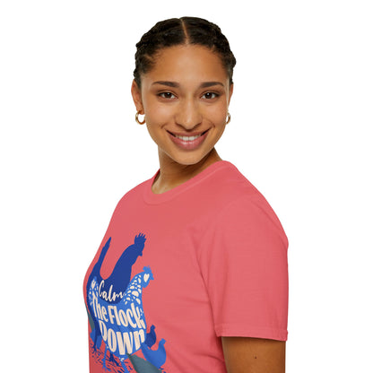 Calm The Flock Down Unisex Softstyle T-Shirt - Retro Vibe Tee for Casual Wear