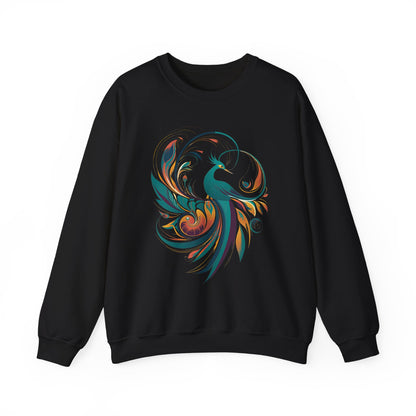 Elegant Peacock Design Unisex Crewneck Sweatshirt
