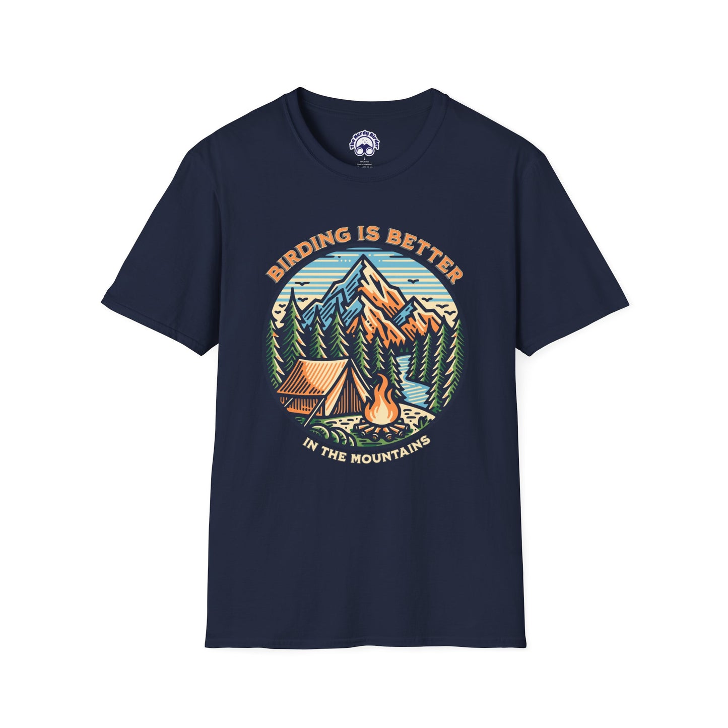 Birding in The Mountains Unisex Softstyle T-Shirt - Nature Lover's Gift