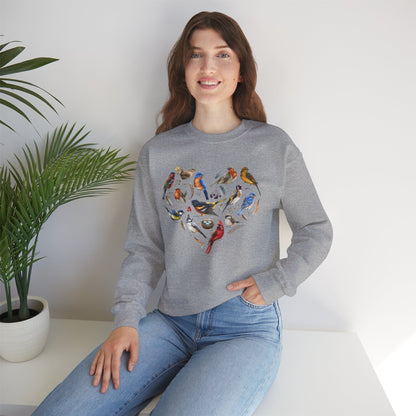 Bird Heart Graphic Unisex Crewneck Sweatshirt