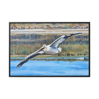 Framed Pelican Canvas Art | Nature Wall Decor