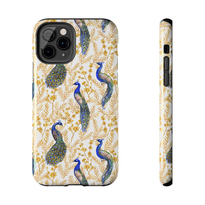 Elegant Peacock Tough Phone Case - Stylish Protection for Nature Lovers
