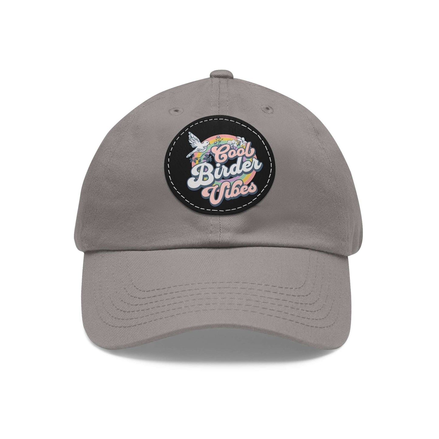 The Nerdy Birder - "Cool Birder Vibes" Dad Hat, Leather Patch Cap, Perfect Gift for Dads, Nature Lovers, Casual Style Cap, Summer Accessories
