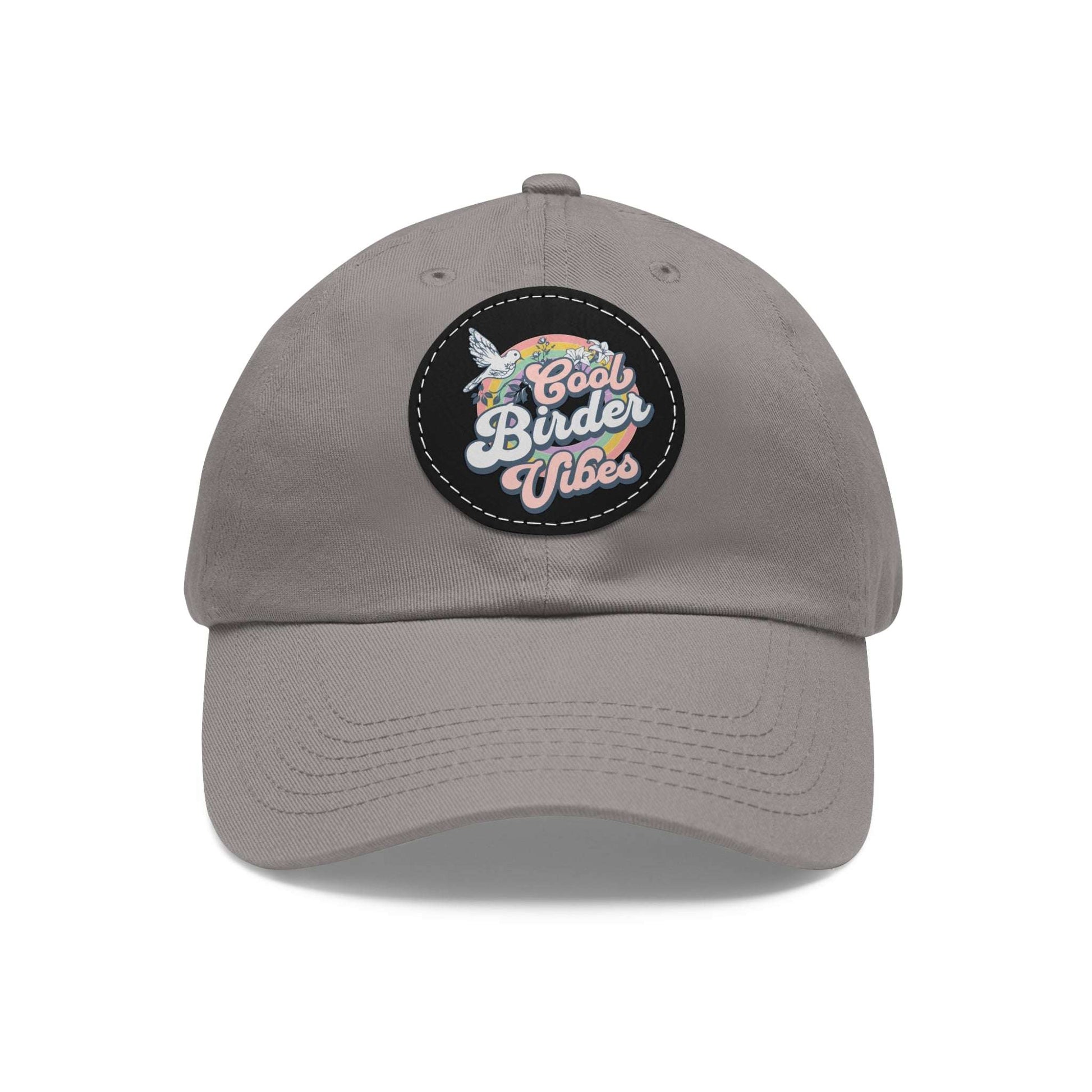 The Nerdy Birder - "Cool Birder Vibes" Dad Hat, Leather Patch Cap, Perfect Gift for Dads, Nature Lovers, Casual Style Cap, Summer Accessories