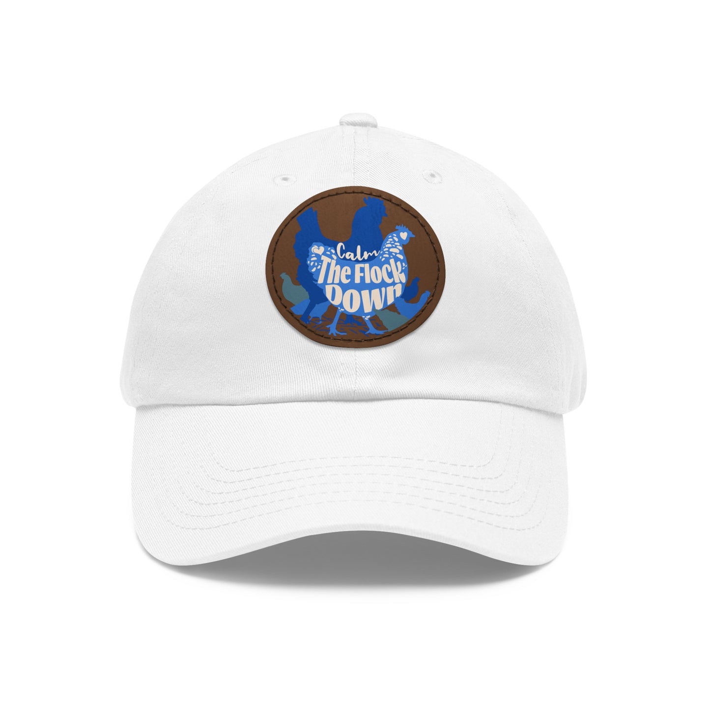 The Nerdy Birder - "Calm The Flock Down" Dad Hat, Leather Patch Cap, Perfect Gift for Dads, Nature Lovers, Casual Style Cap, Summer Accessories