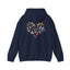 Bird Heart Unisex Hoodie Back Design - Cozy Sweatshirt for Nature Lovers