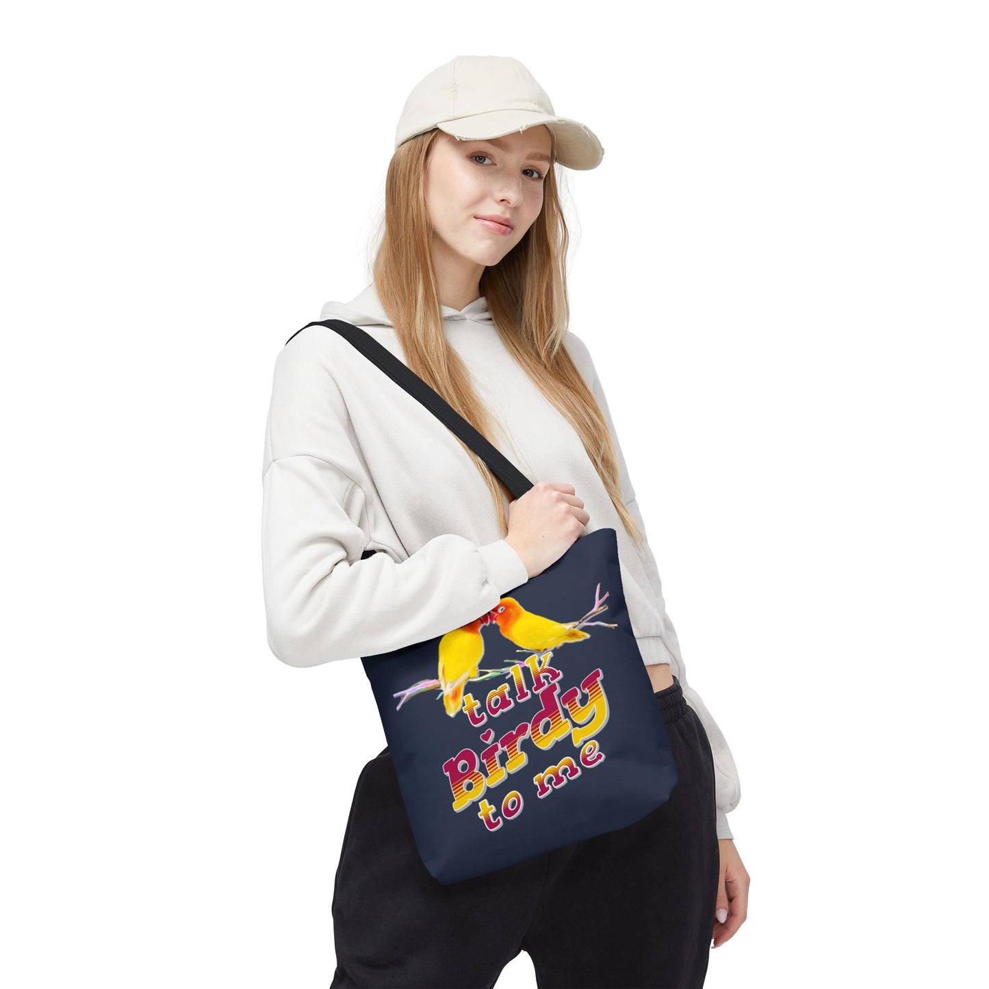 The Nerdy Birder Cute "Talk Birdy To Me" Tote Bag