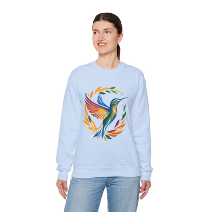 Hummingbird Rainbow Graphic Unisex Crewneck Sweatshirt
