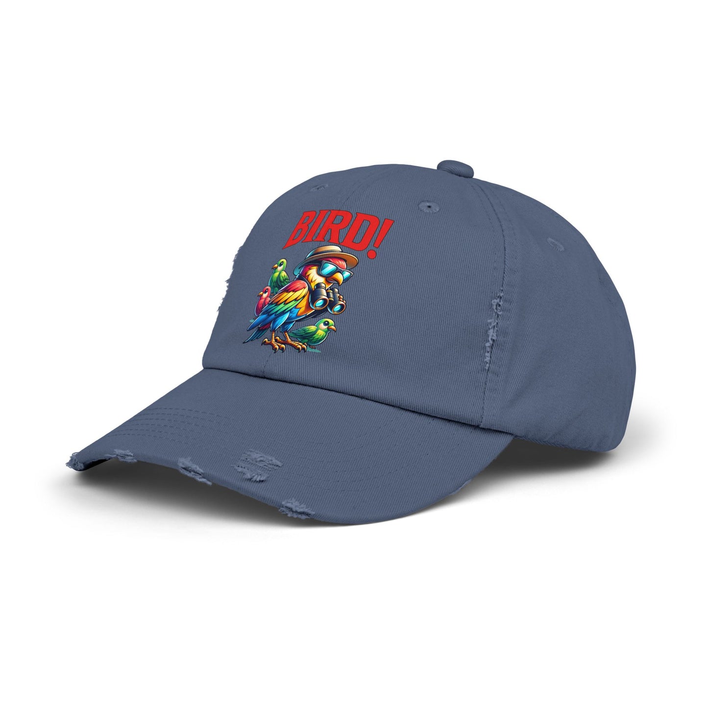 The Nerdy Birder BIRD! Vintage Style Hat - Unisex Distressed Cap