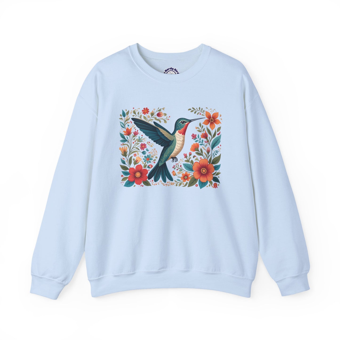 Hummingbird In Bloom Graphic Unisex Crewneck Sweatshirt