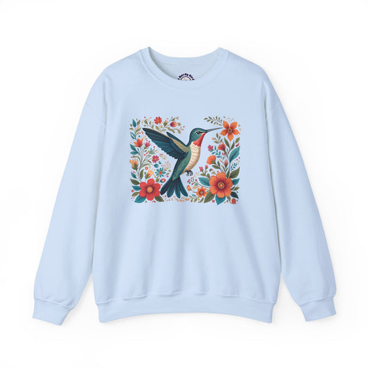 Hummingbird In Bloom Graphic Unisex Crewneck Sweatshirt