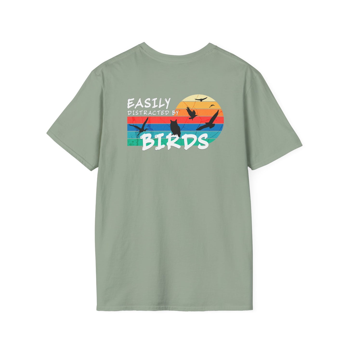 Easily Distracted by Birds – Sunset Back Graphic T-Shirt