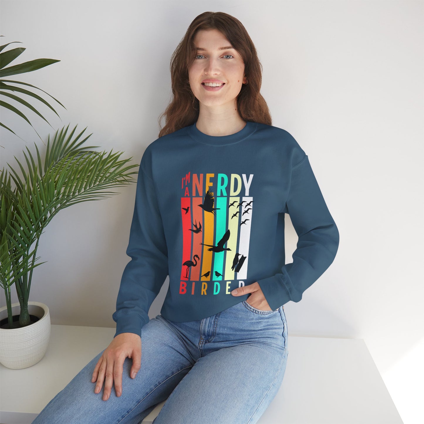 I'm A Nerdy Birder Unisex Heavy Blend Crewneck