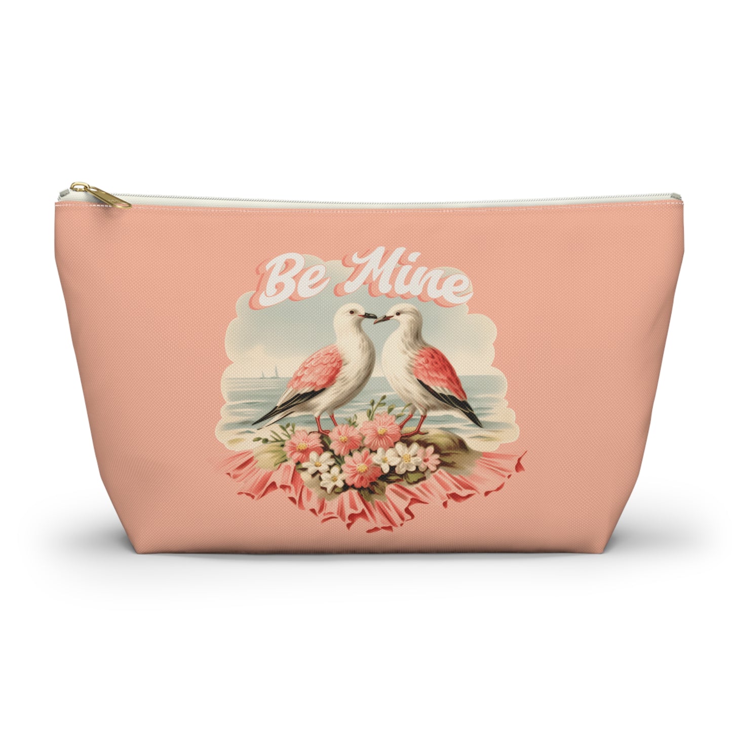 Vintage Inspired - Be Mine - Accessory Pouch - Lovebirds Design