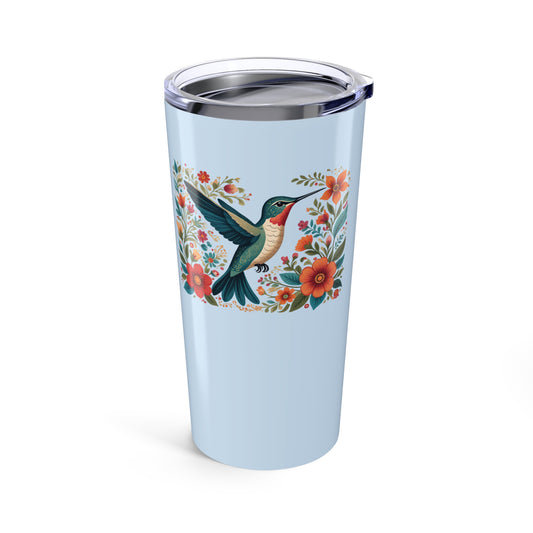 Hummingbird in Bloom Blue 20oz Tumbler