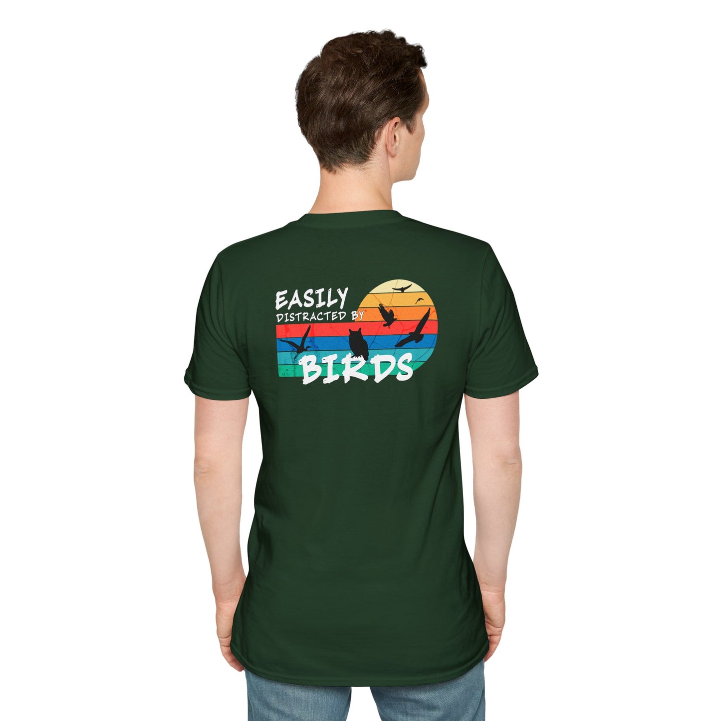 Easily Distracted by Birds – Sunset Back Graphic T-Shirt