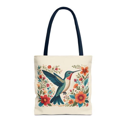 Hummingbird In Bloom Tote Bag - Natural color