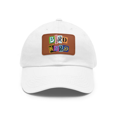 The Nerdy Birder - Bird Nerd Dad Hat with Leather Patch, Casual Cap for Bird Lovers, Unique Gift for Birdwatching, Outdoor Adventure Hat, Unisex