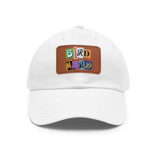 The Nerdy Birder - Bird Nerd Dad Hat with Leather Patch, Casual Cap for Bird Lovers, Unique Gift for Birdwatching, Outdoor Adventure Hat, Unisex