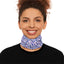 The Nerdy Birder - Feathers on Pink Background Lightweight Neck Gaiter, Feathered Print Neck Warmer, Feather Pattern Scarf