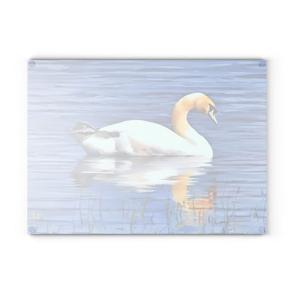 The Nerdy Birder - Irish Swan Glass Cutting Board | Kitchen Décor, Bird Lovers Gift, Beach House Accessory
