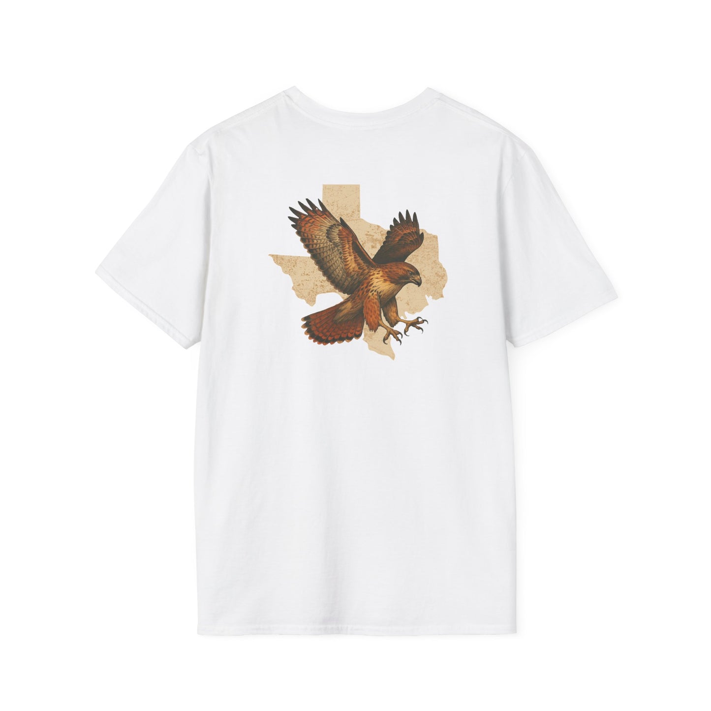 Texas Red-Tailed Hawk on the back of the T-Shirt