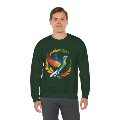 Hummingbird Rainbow Graphic Unisex Crewneck Sweatshirt
