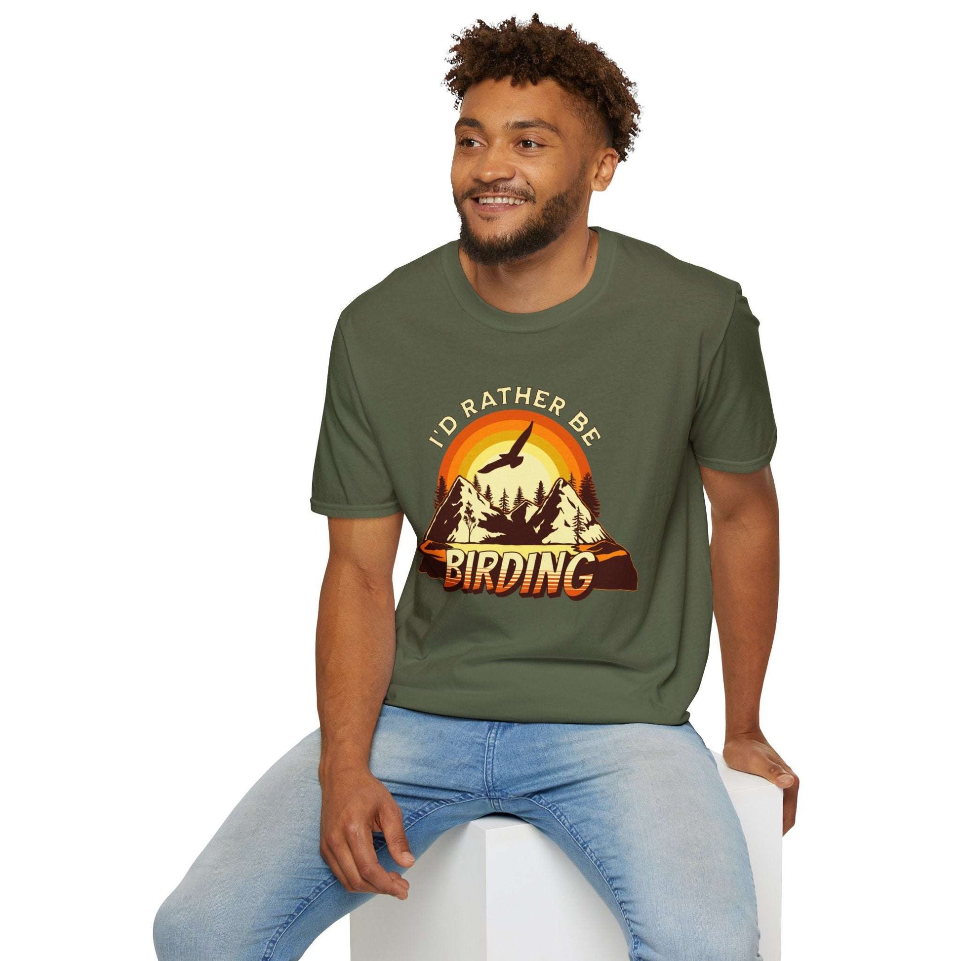 I'd Rather Be Birding Unisex Softstyle T-Shirt - Perfect for Birdwatchers