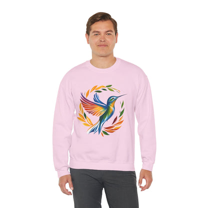 Hummingbird Rainbow Graphic Unisex Crewneck Sweatshirt