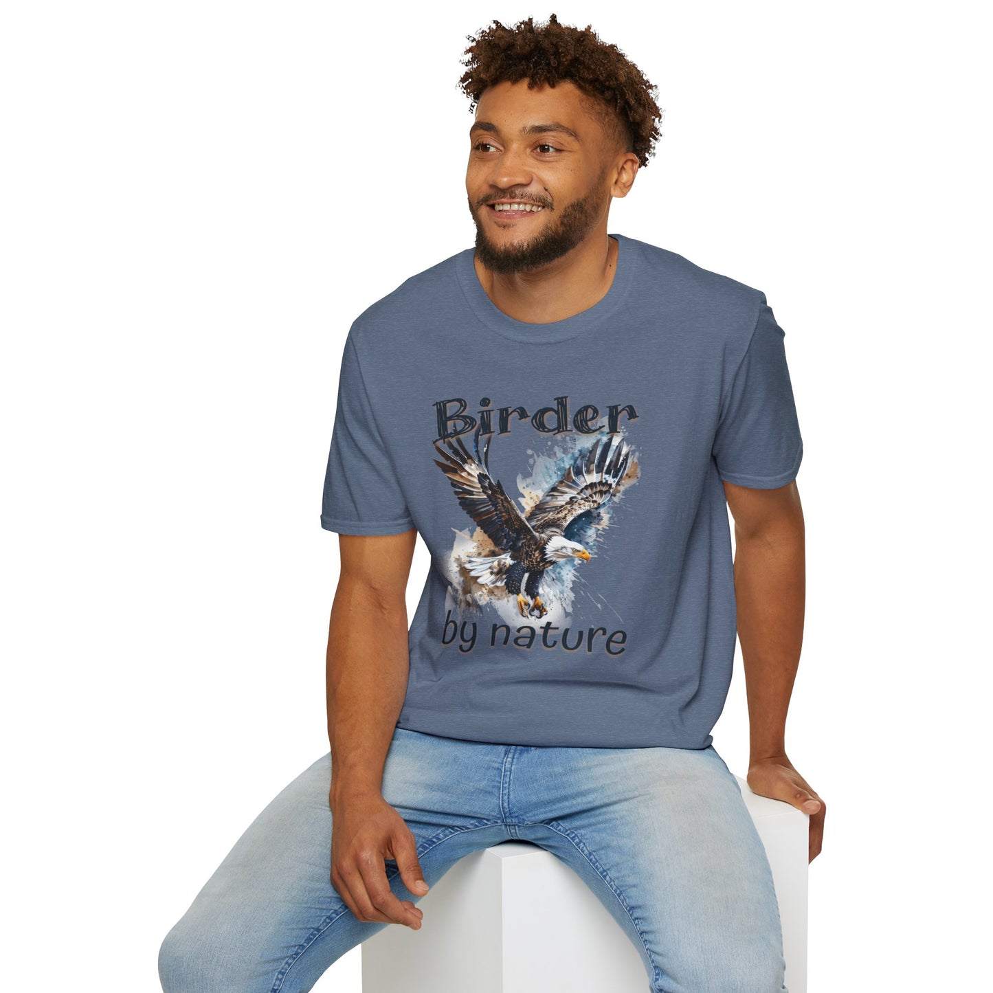 Eagle Birder By Nature Birdwatching Enthusiast Unisex Softstyle T-Shirt